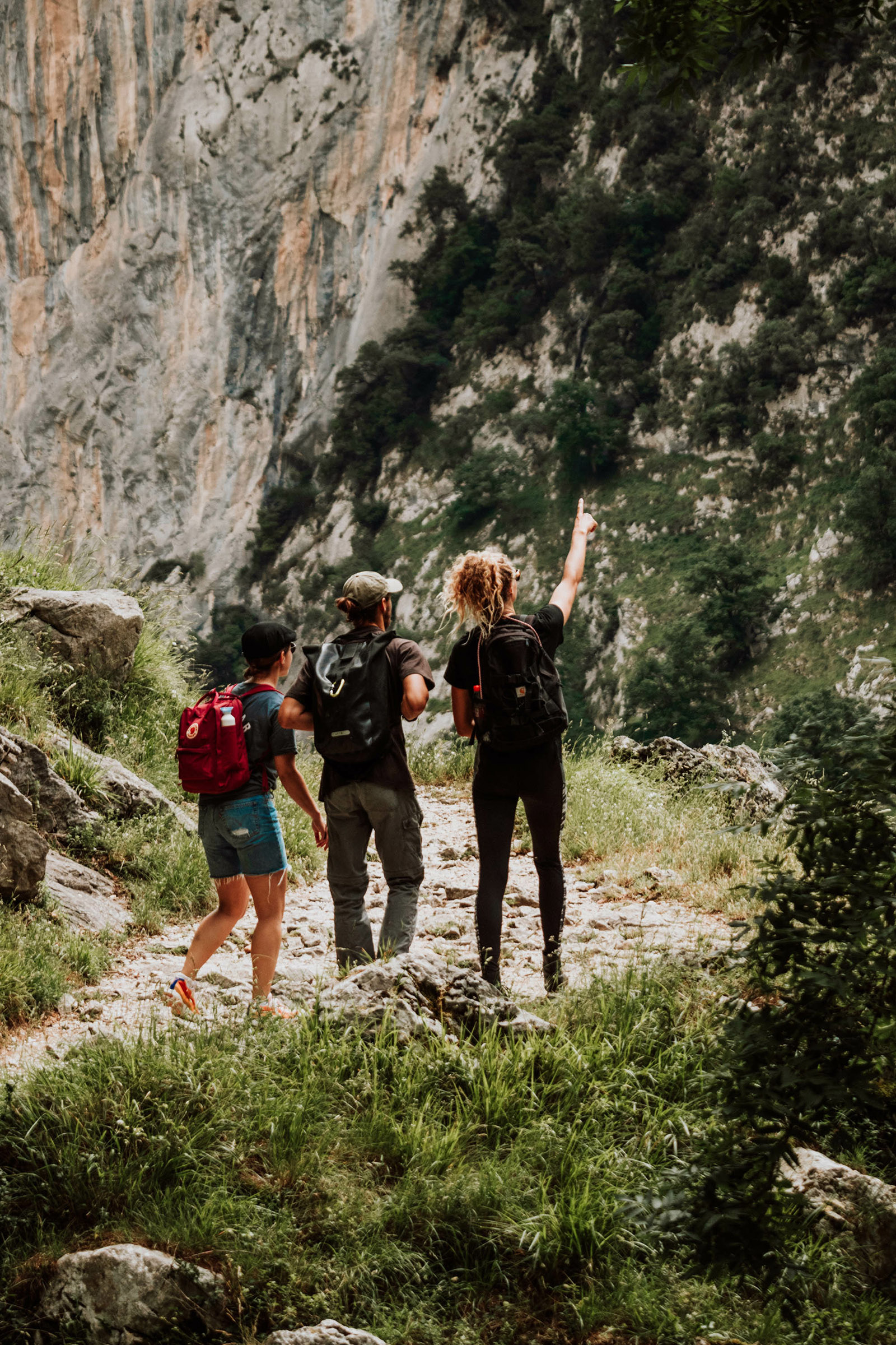 Hiking through the mountains